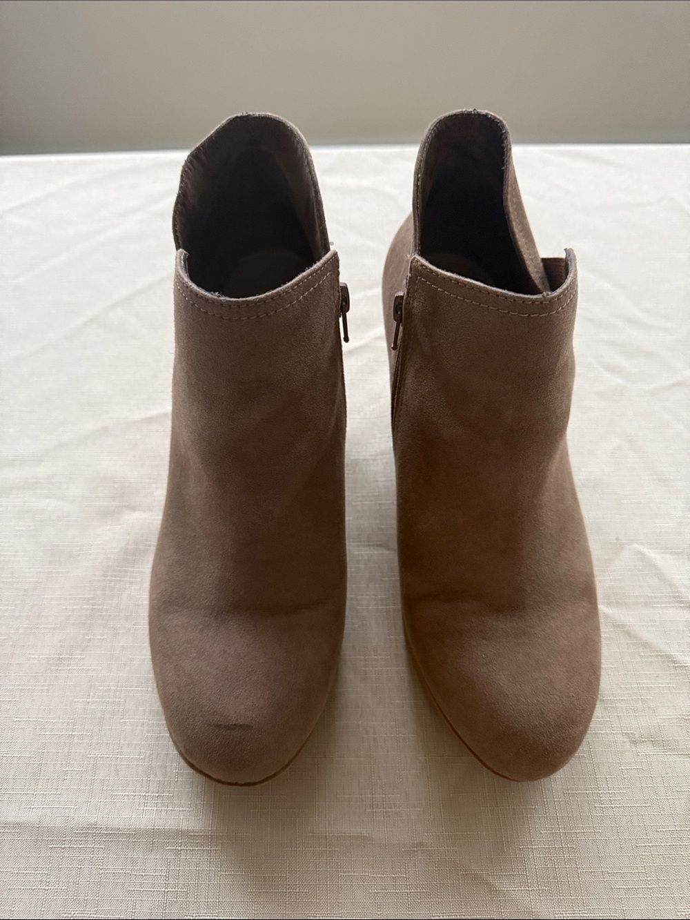Women's Taupe Suede Booties